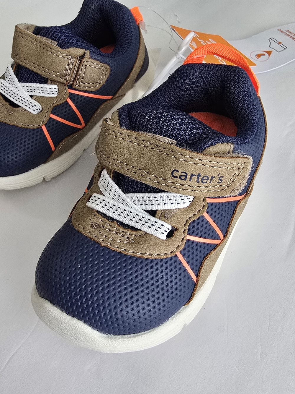Carter's Navy and Tan Light-Up Toddler Sneakers
